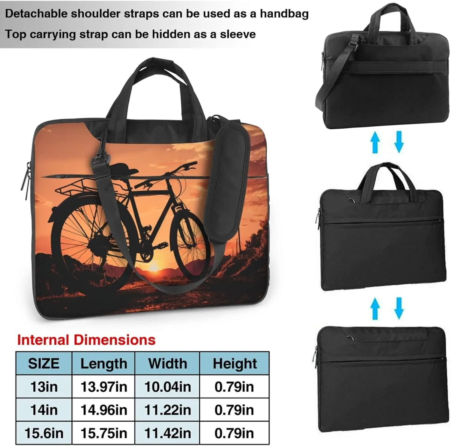 Laptop Tote Bag Men Women Road bicycle Shoulder Laptop Sleeve Briefcase Messenger Computer Bag