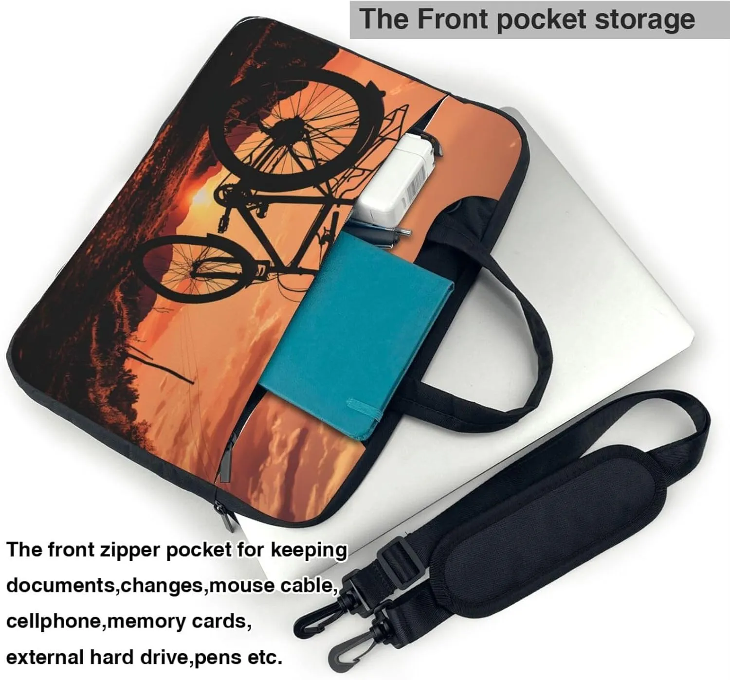 Laptop Tote Bag Men Women Road bicycle Shoulder Laptop Sleeve Briefcase Messenger Computer Bag