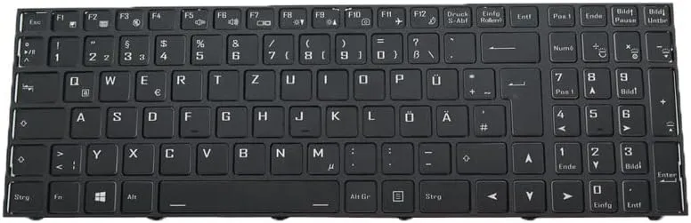 Laptop with Backlit Keyboard for Axxiv Ferm 17F17 German GR Black with Sliver Frame New