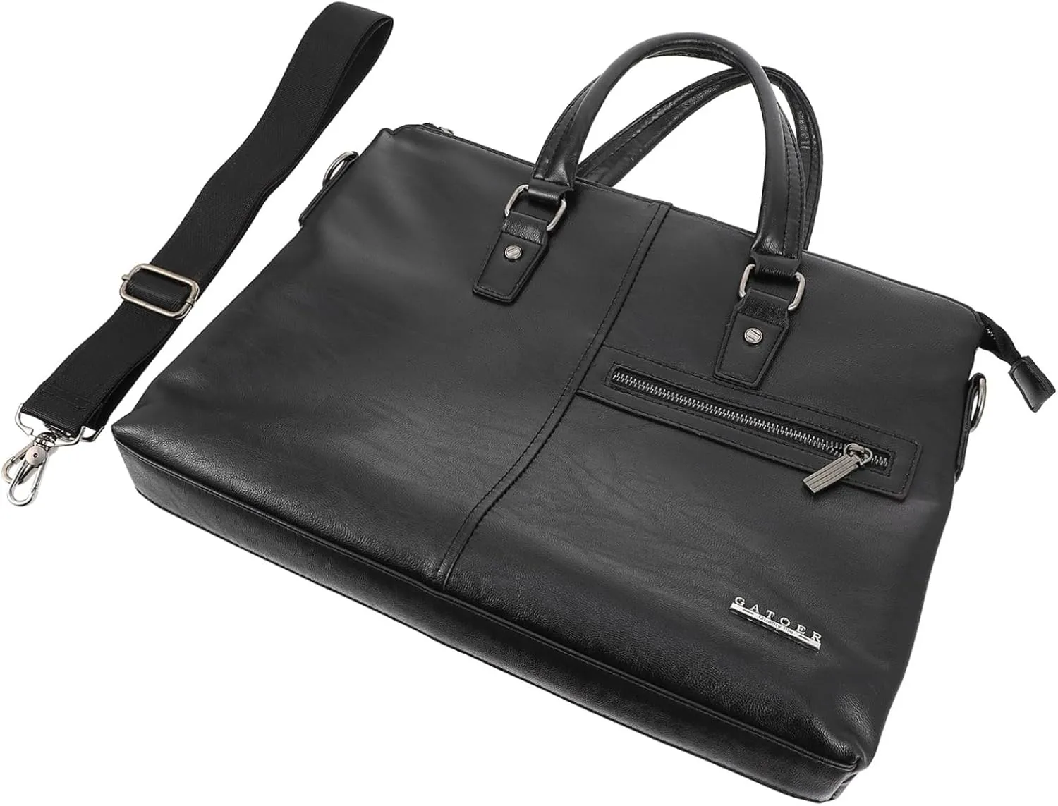 Large Capacity Leather Business Bag Portable Laptop Briefcase for Work Stylish Tote Bag for Men and Women Versatile Travel Laptop Bag Padded Computer Portfolio Bag