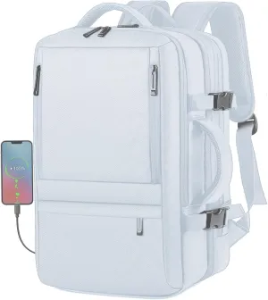 Large Travel Backpack, Carry on Backpack for Women, 40L Expandable Flight Approved Laptop Backpack Waterproof Business Luggage Suitcase Daypack with USB Charging Port, Travel Gifts for Women, Blue