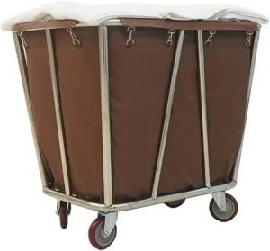 Laundry Sorter Cart with Wheels Commercial Medical Cart Commercial Heavy-Duty Rolling Laundry Sorter Cart On Wheels, Wheeled Hotel Trolley Bin with Removable Bag (Color : Brown)