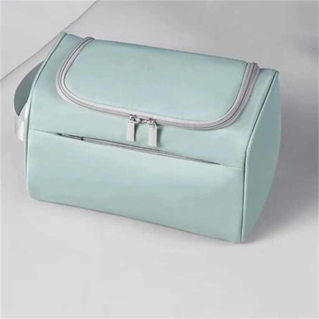 Lazy person storage bag, portable travel makeup bag, large capacity solid color portable wash bag