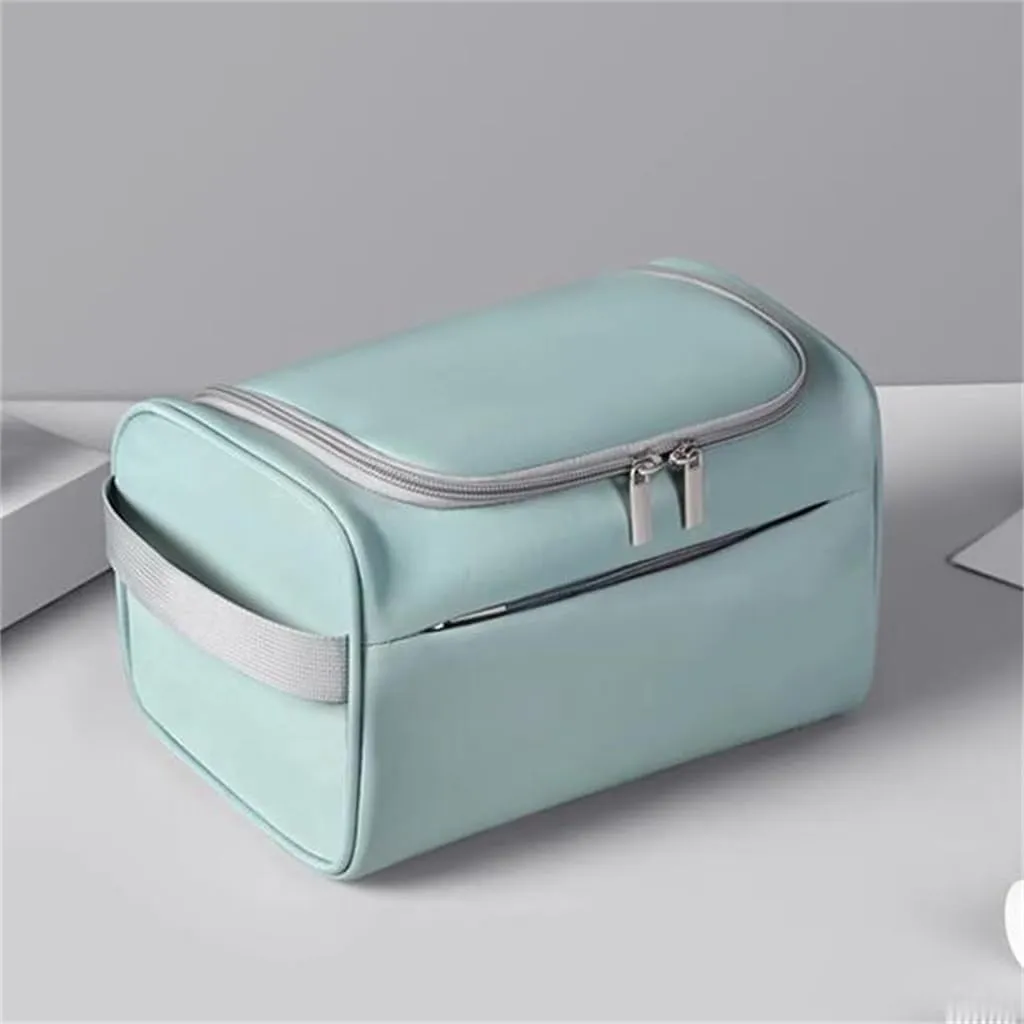 Lazy person storage bag, portable travel makeup bag, large capacity solid color portable wash bag