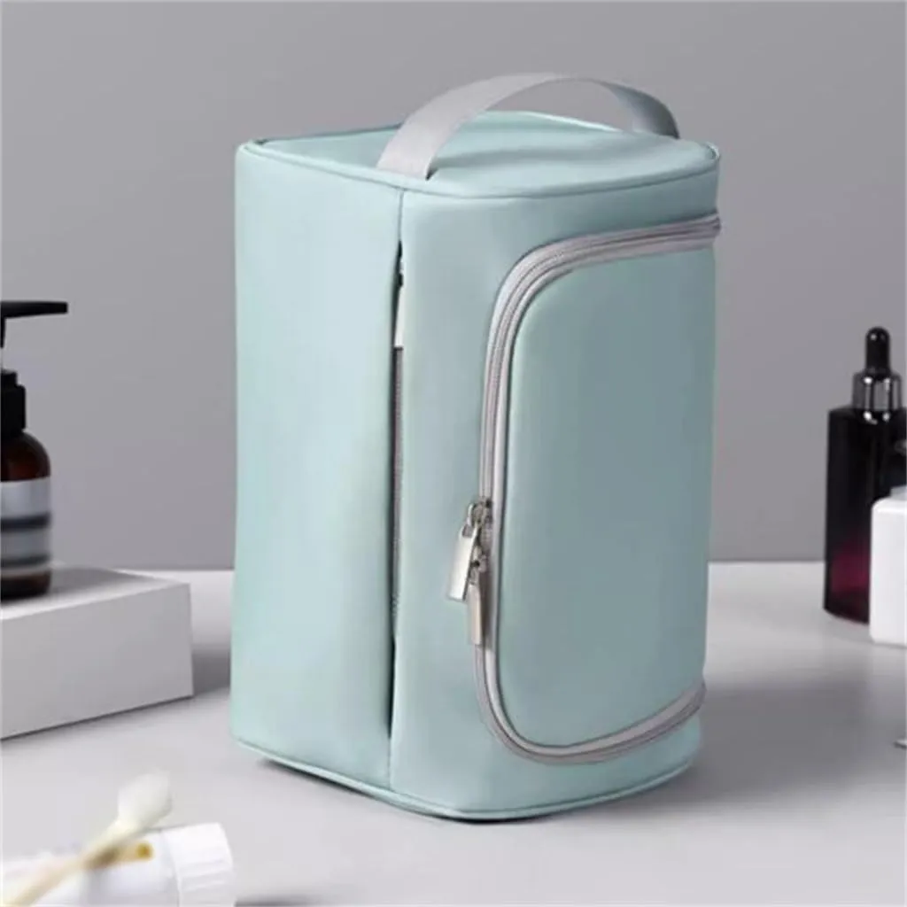 Lazy person storage bag, portable travel makeup bag, large capacity solid color portable wash bag