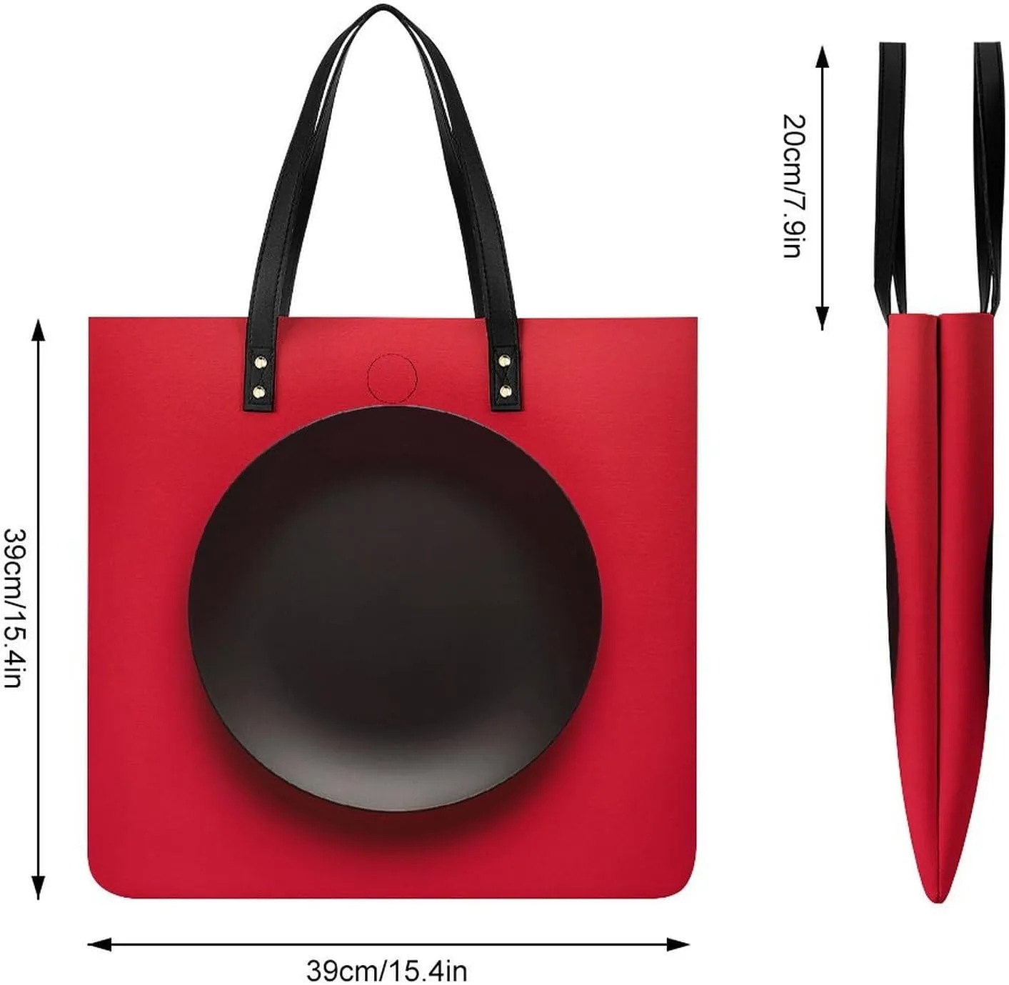 Leather Handbag for Women Tote Bag with Magnetic Buckle Red Black Plate Crossbody Bag Shoulder Bag