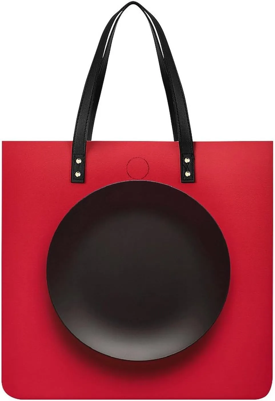 Leather Handbag for Women Tote Bag with Magnetic Buckle Red Black Plate Crossbody Bag Shoulder Bag