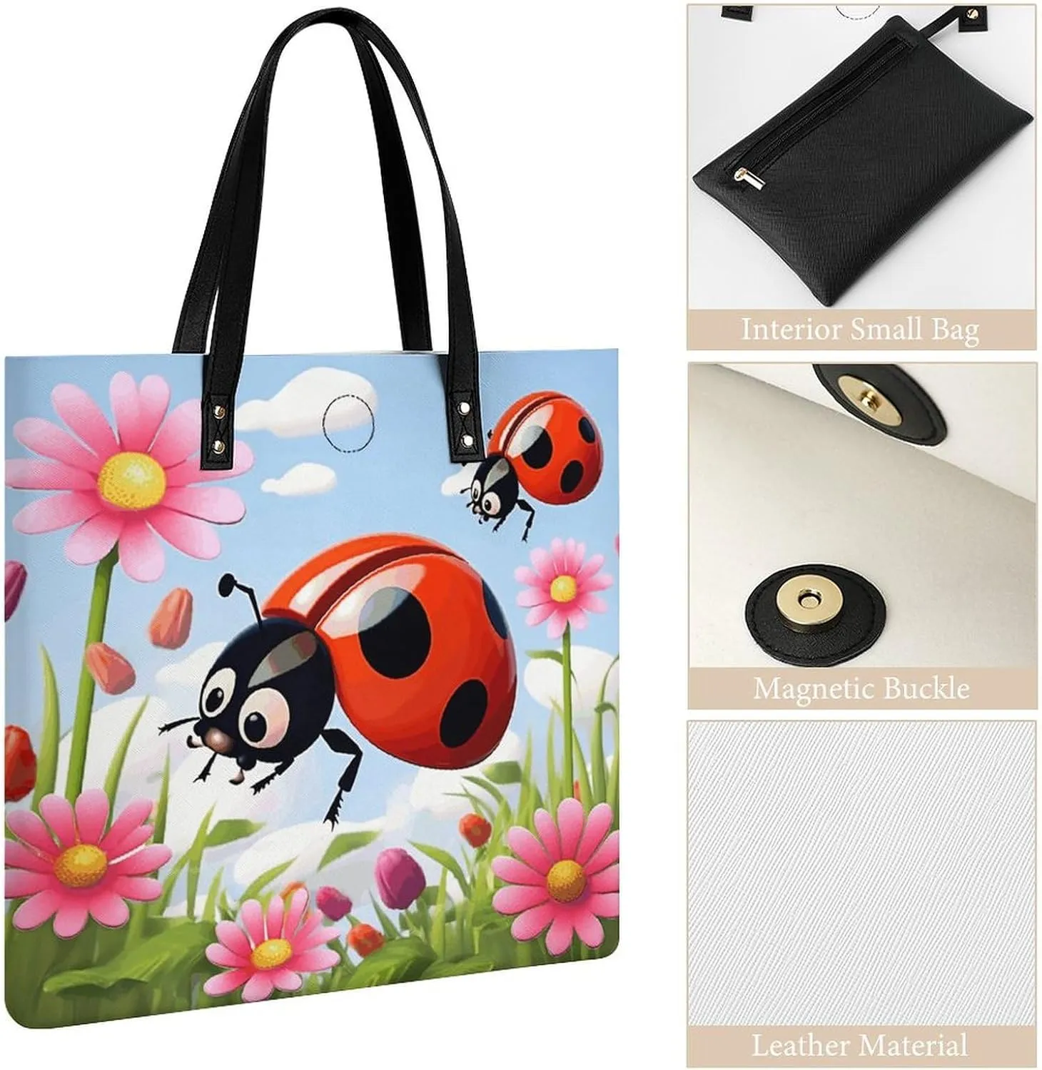 Leather Handbag for Women Tote Bag with Magnetic Buckle Violin Sheet Music Crossbody Bag Shoulder Bag