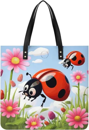 Leather Handbag for Women Tote Bag with Magnetic Buckle Violin Sheet Music Crossbody Bag Shoulder Bag
