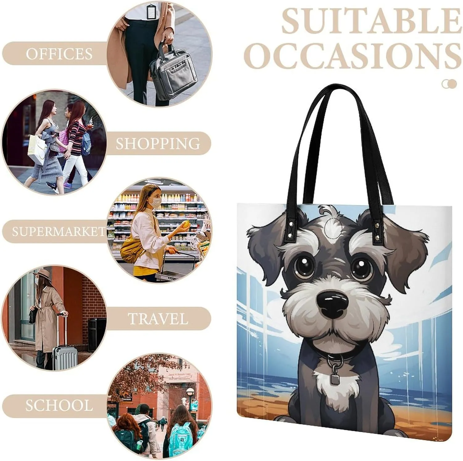 Leather Handbag for Women Tote Bag with Magnetic Buckle Wildlife Spider Crossbody Bag Shoulder Bags