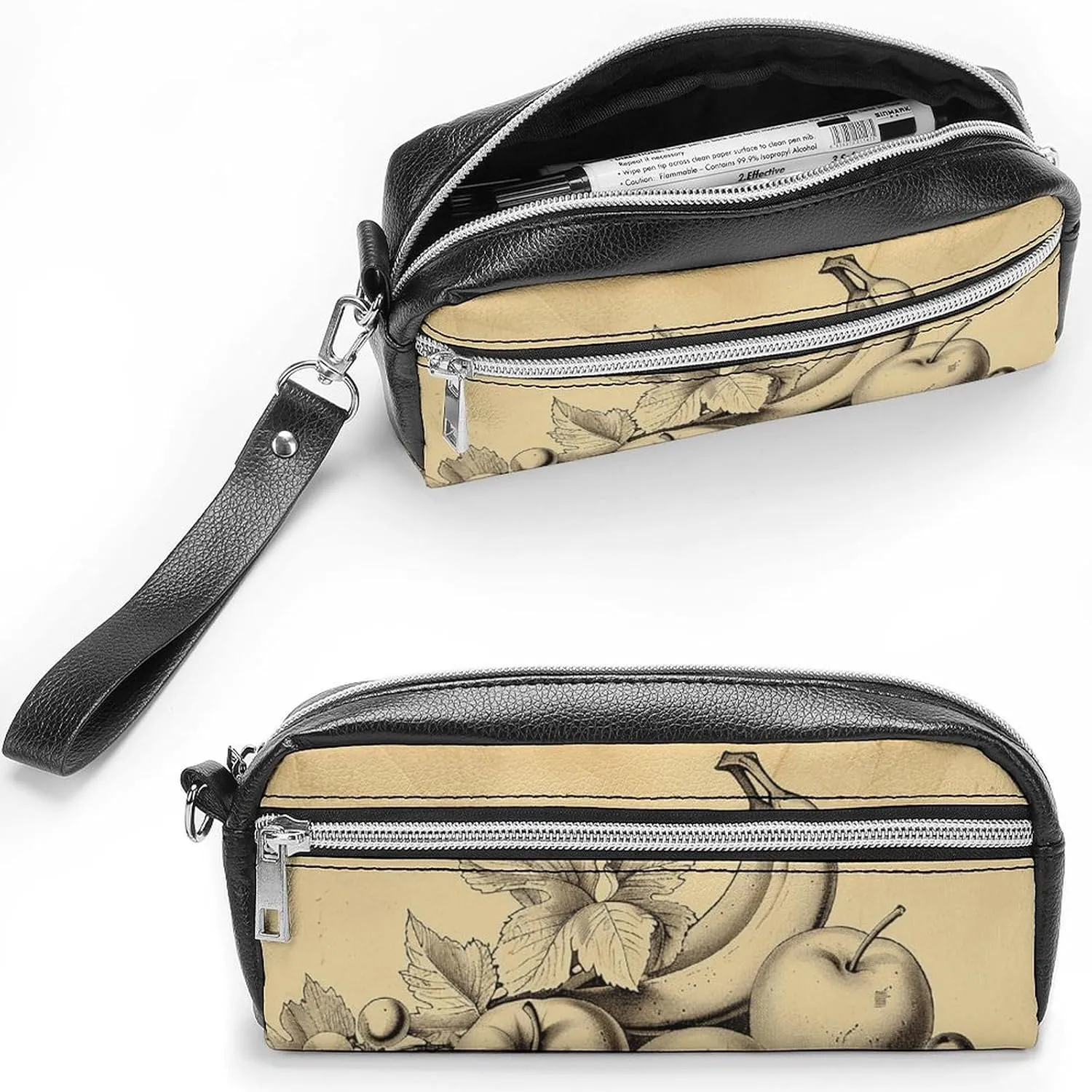 Leather Pencil Cases An Elegant Bowl Pen Pouch Travel Cosmetic Bag for Purse Portable Makeup Brush Bag Holder Coin Purse for Women Makeup Case Organizer