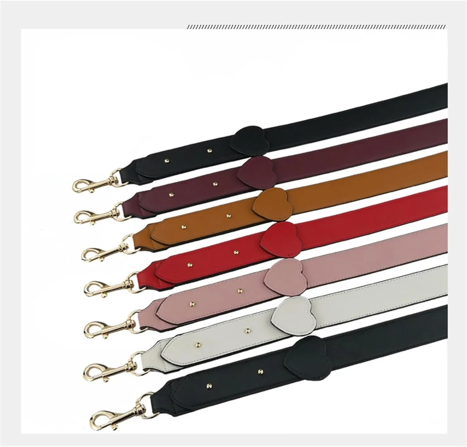 Leather Purse Crossbody Strap Heart Solid Color Replacement Strap Crossbody Bags Shoulder Bags Accessories Long 97cm