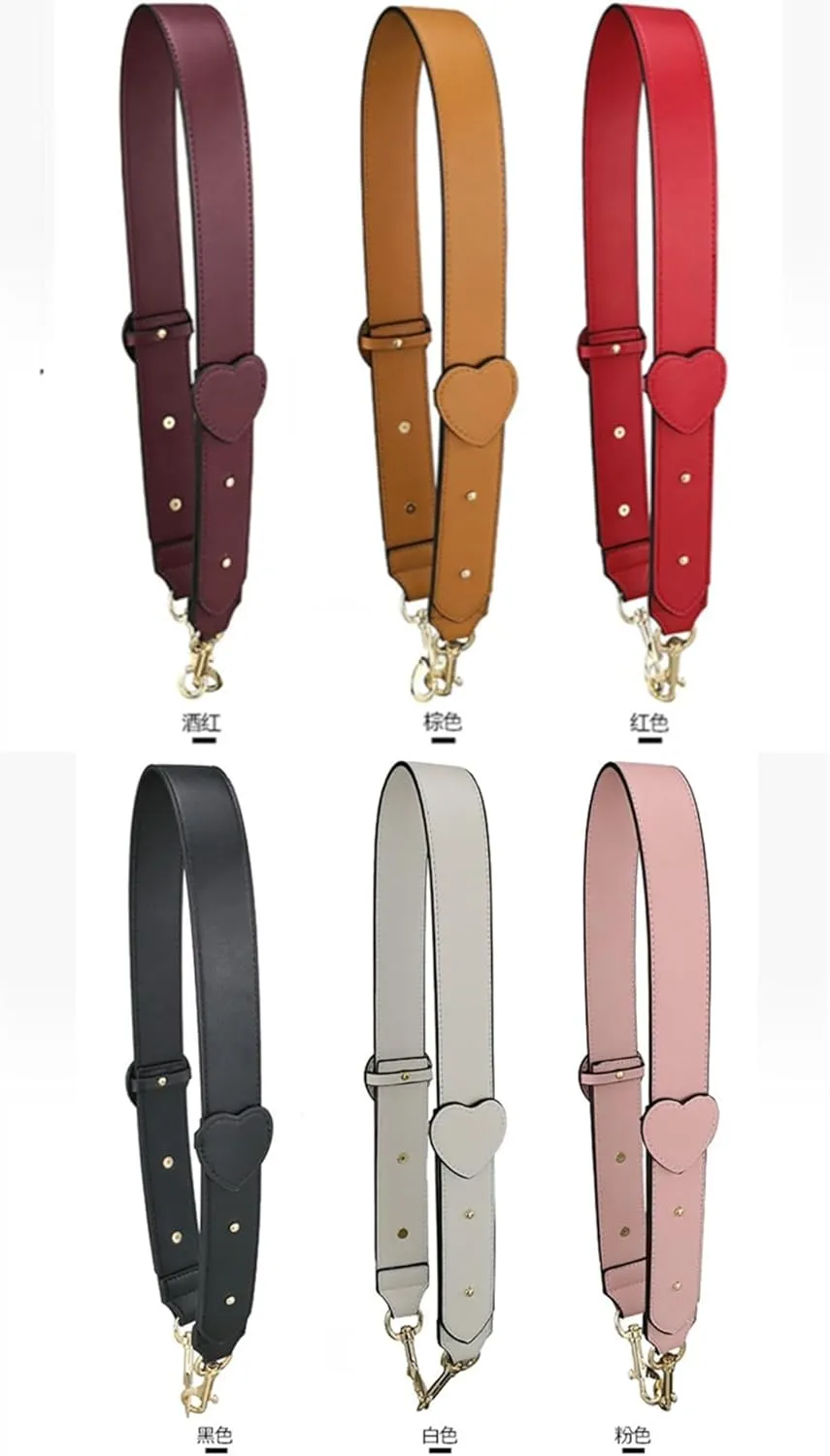 Leather Purse Crossbody Strap Heart Solid Color Replacement Strap Crossbody Bags Shoulder Bags Accessories Long 97cm