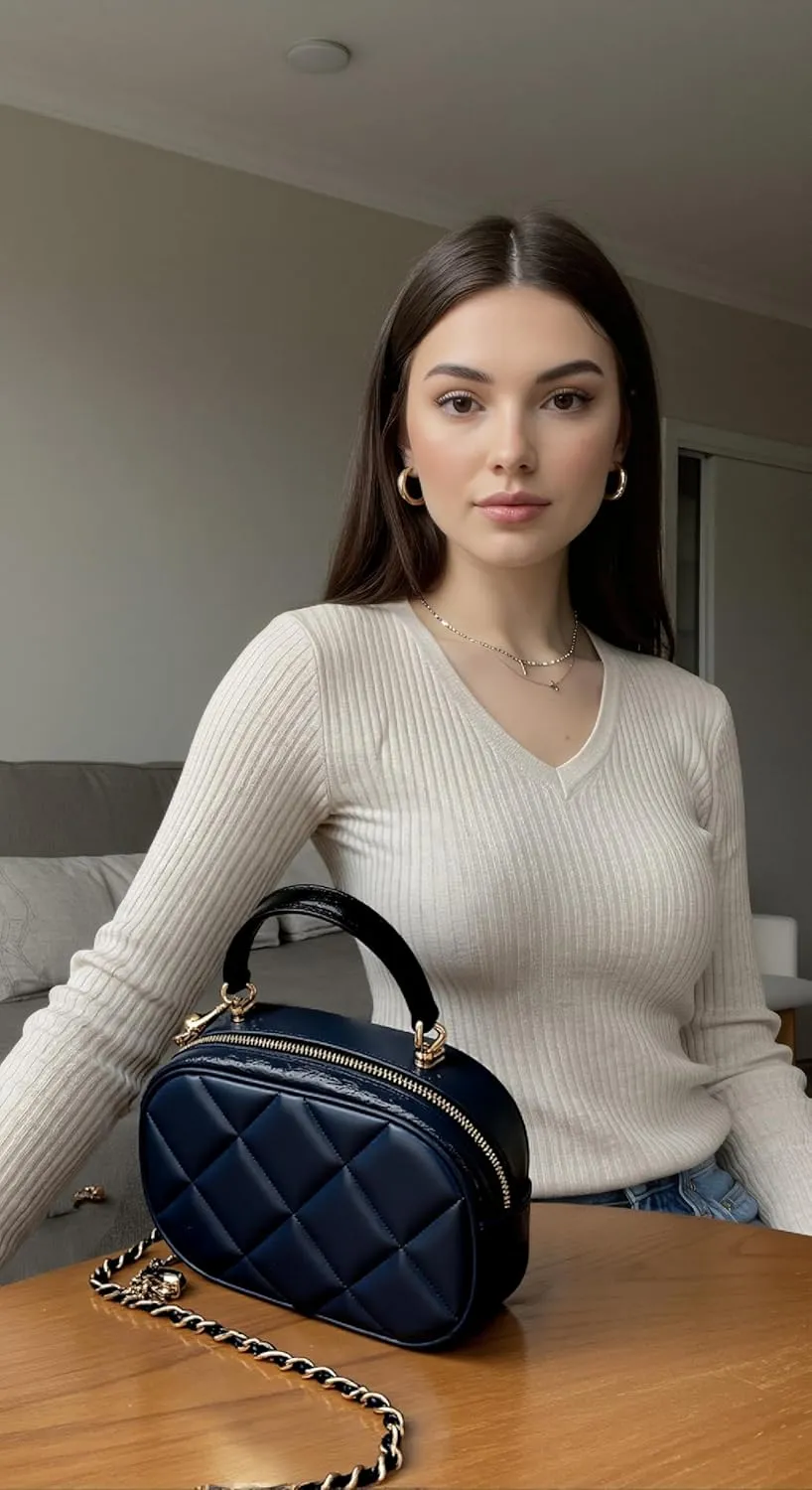 Leather Quilted Crossbody Bags for Women - Square Purse with Metal Chain Strap - Elegant Box Purse