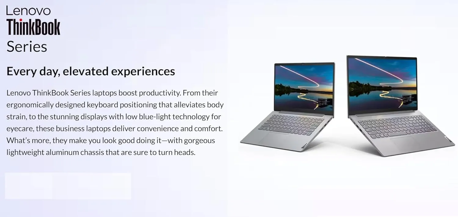 Lenovo ThinkBook 15 Gen 4 Business Laptop (15.6" FHD Anti-Glare, Intel 10-Core i7-1255U, 40GB RAM, 1TB PCIe SSD), 1080p Webcam, Narrow Bezel, Fingerprint, Wi-Fi 6, Ethernet, Win 11 Pro, Grey