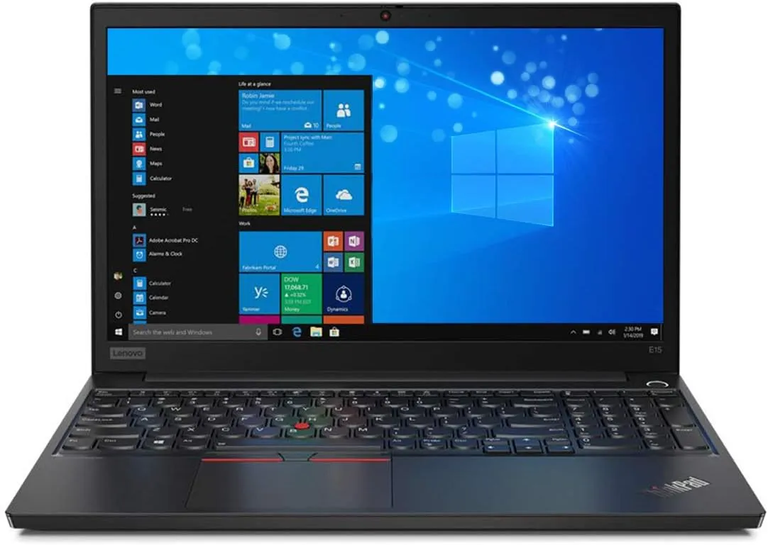 Lenovo ThinkPad E15 15.6" Laptop: Intel 10th Gen i7-10510U 4-Core, 16GB RAM, 512GB NVMe SSD, 15.6" FHD 1920x1080 IPS Screen, Fingerprint, Win 10 Pro, Black