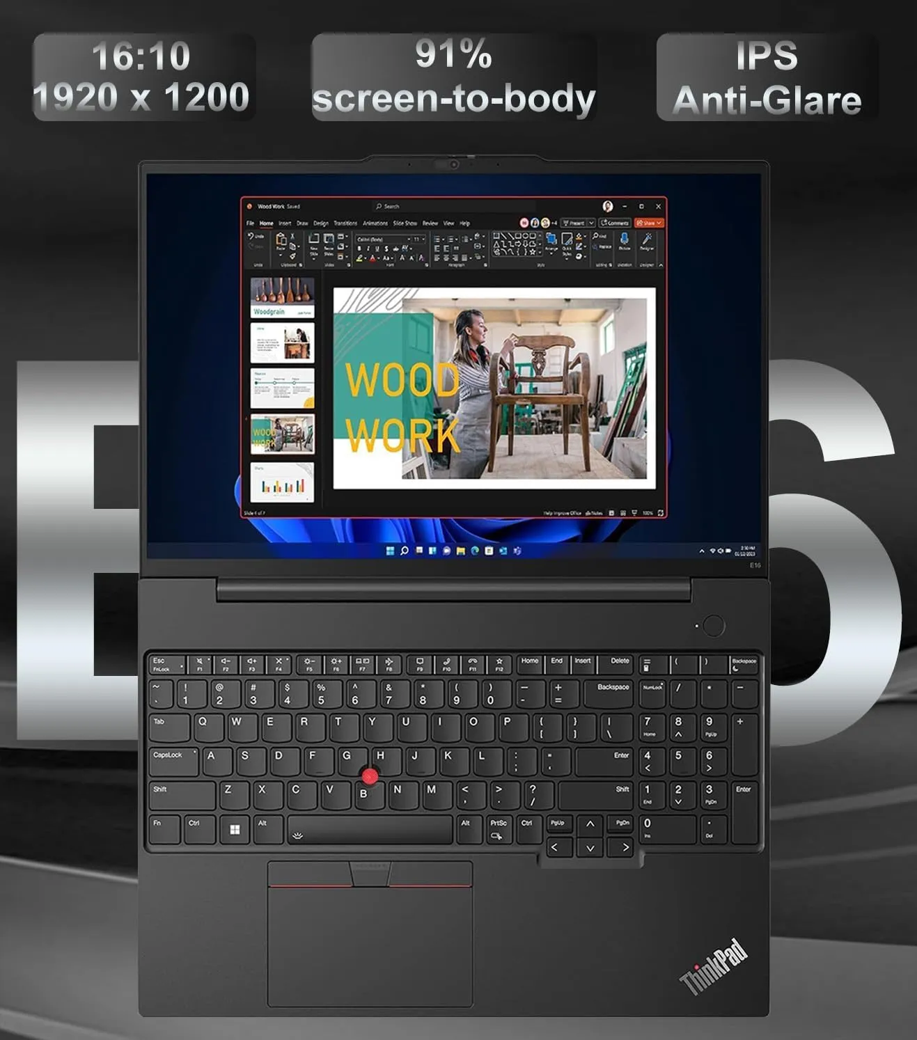 Lenovo ThinkPad E16 Gen 2 Business Laptop (16" FHD  Anti-Glare, Intel Core Ultra 7 155U (Beat i7-1355U), 32GB DDR5 RAM, 1TB SSD) Fingerprint, Backlit, Webcam, Ethernet, Win 11 Pro, 2025 AI PC, Black