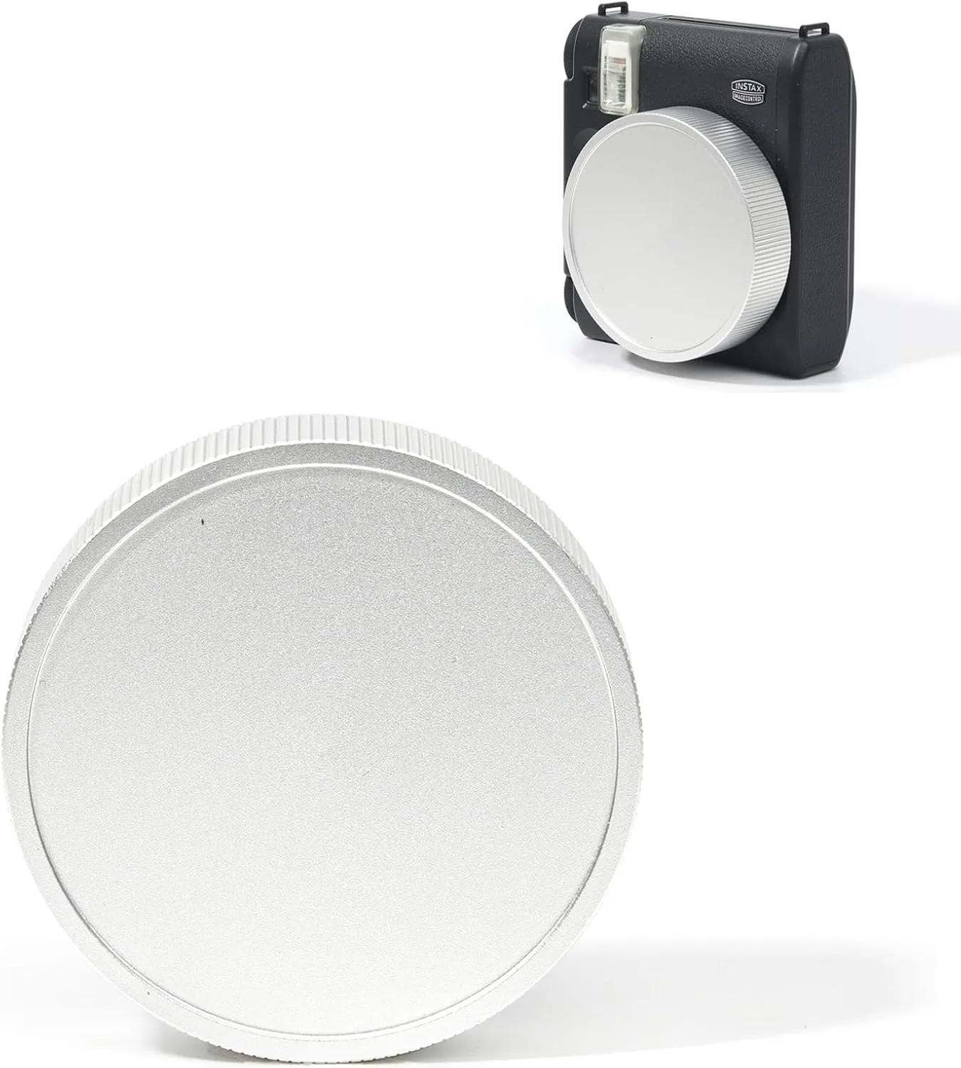 Lens Protective Cap Compatible with Fujifilm Instax Mini 99 Instant Camera, Instax Mini 99 Lens Cover, Aluminum Cap with Anti-lost Rope and Dust-Proof Bag - Silver