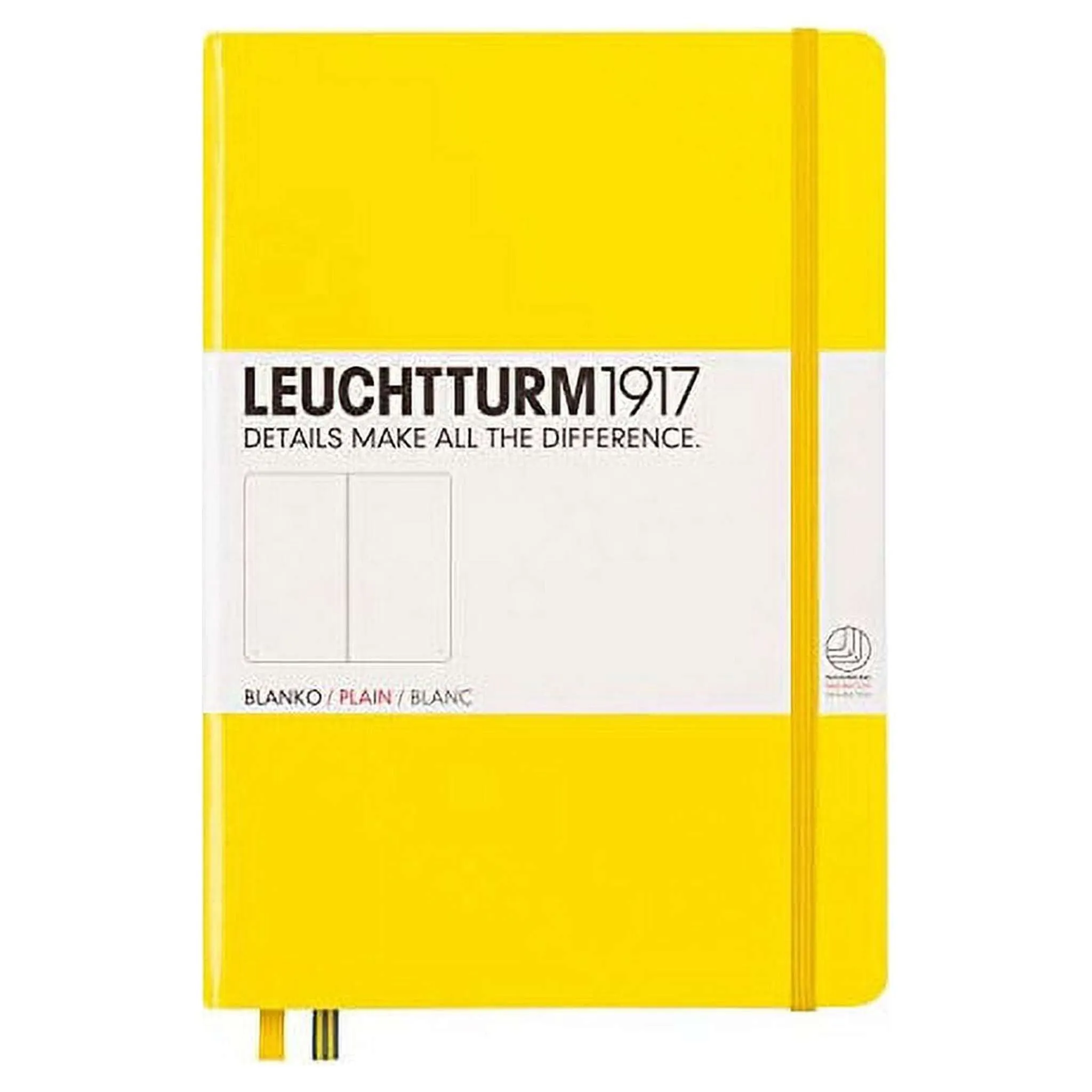 LEUCHTTURM1917 - Medium A5 Plain Hardcover Notebook (Lemon) - 251 Numbered Pages