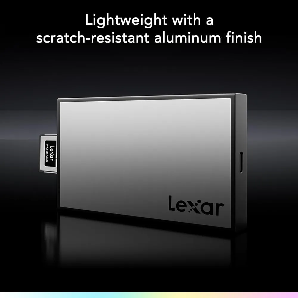Lexar Professional Workflow CFexpress 4.0 Type B Card Reader, Pairs with Lexar Professional Workflow, USB-C to USB-A Adapter, Compatible with PC, Laptop, Tablet, Smartphone (LPWF740N-6ANGL)