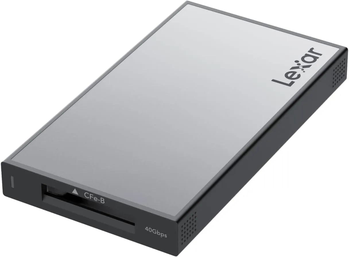 Lexar Professional Workflow CFexpress 4.0 Type B Card Reader, Pairs with Lexar Professional Workflow, USB-C to USB-A Adapter, Compatible with PC, Laptop, Tablet, Smartphone (LPWF740N-6ANGL)