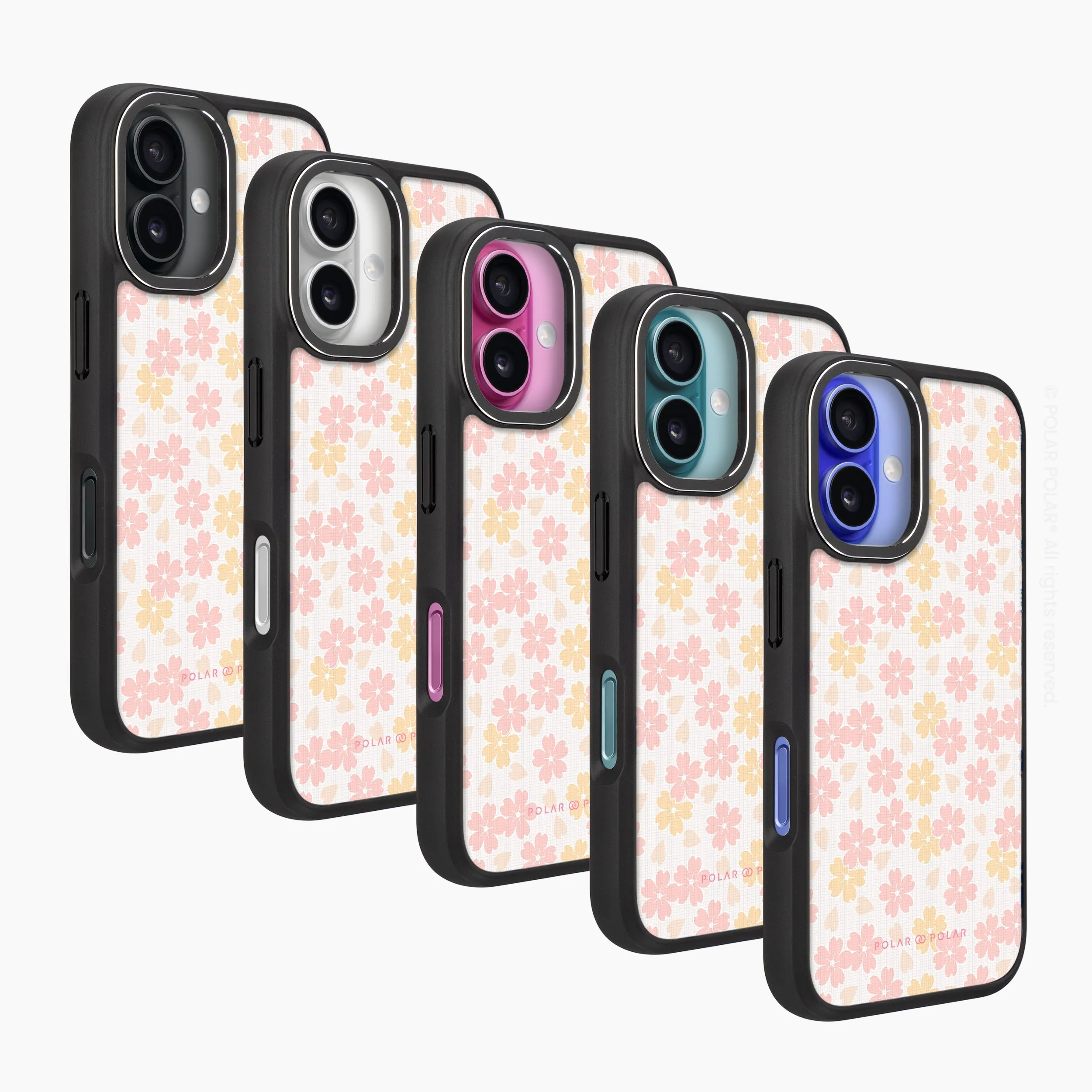 Light Pink Sakura - iPhone 16 Plus Frosted Black Bumper MagSafe Case