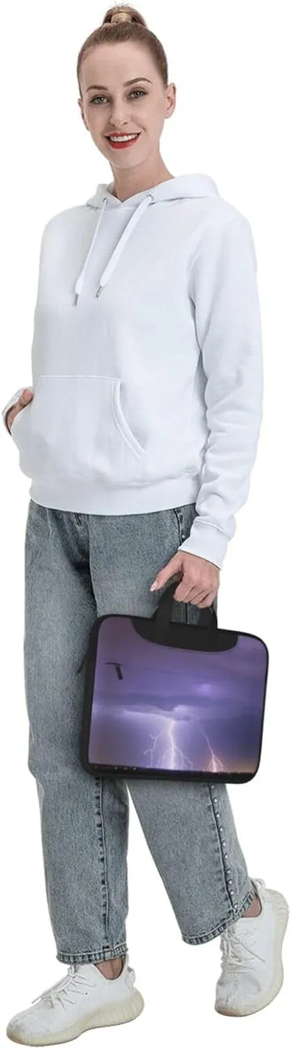 Lightning Storm Pattern Laptop Bag - with Soft Interior, Multiple Pockets - Ideal for Men, Travel and Business
