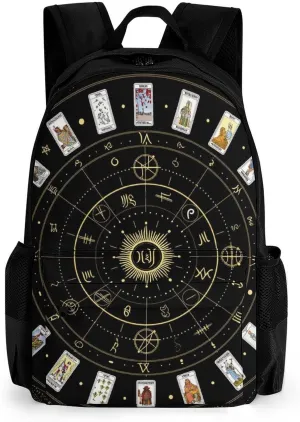 Lightweight Backpack for Gym Travel Bicycle - Big Capacity Multipurpose Anti-Theft Carry On Bag, Astrology Tarot Original Art Travel Hiking Bag & Day Pack