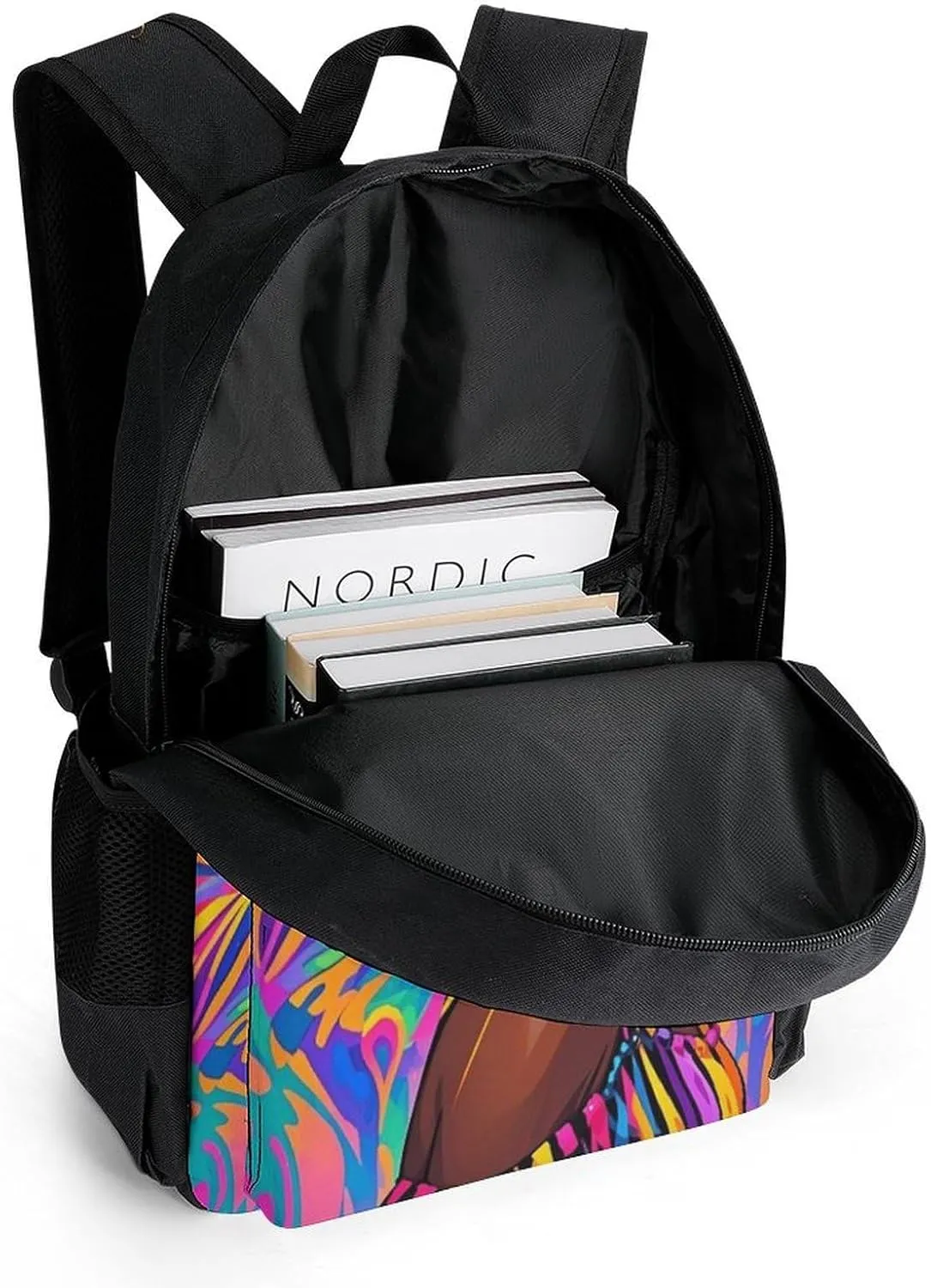 Lightweight Daypack Backpack for Trekking Work Running - Big Capacity Multipurpose Anti-Theft Bookbag, Chic Cartoon Black Woman African American Woman Art Business Computer Bag