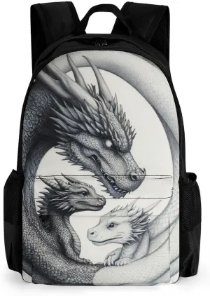 Lightweight Daypack Backpack for Trekking Work Running - Big Capacity Multipurpose Anti-Theft Bookbag, Dragon Yin Yang Business Computer Bag