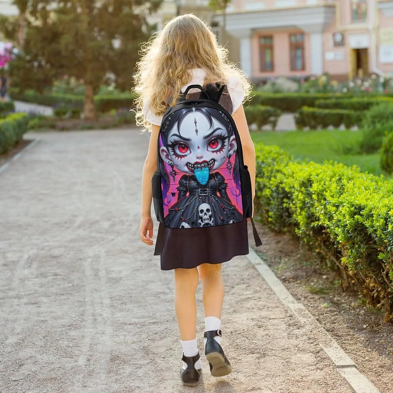 Lightweight Daypack for Camping Business Walking Cycling - Large Capacity Anti-Theft Multipurpose Bookbag, Beautiful Gothic Woman Weird Woman Neon Art Gym Outdoor Hiking Backpack