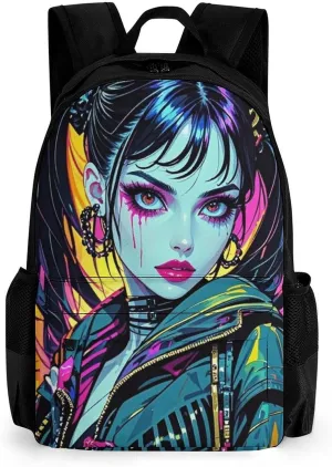 Lightweight Daypack for Camping Business Walking Cycling - Large Capacity Anti-Theft Multipurpose Bookbag, Cartoon Woman Women Mystical Art Gym Outdoor Hiking Backpack