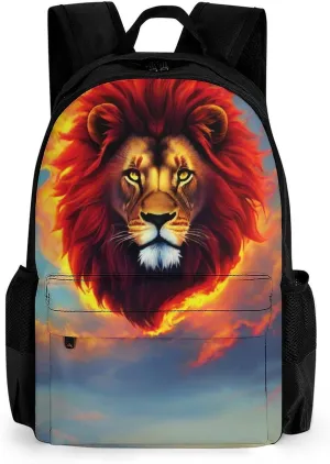Lightweight Rucksacks for Climbing Outdoors Walking Cycling - Large Capacity Anti-Theft Multipurpose Carry On Bag, Cool Lion Space Universe Surreal Style Art Camping Outdoor Backpack