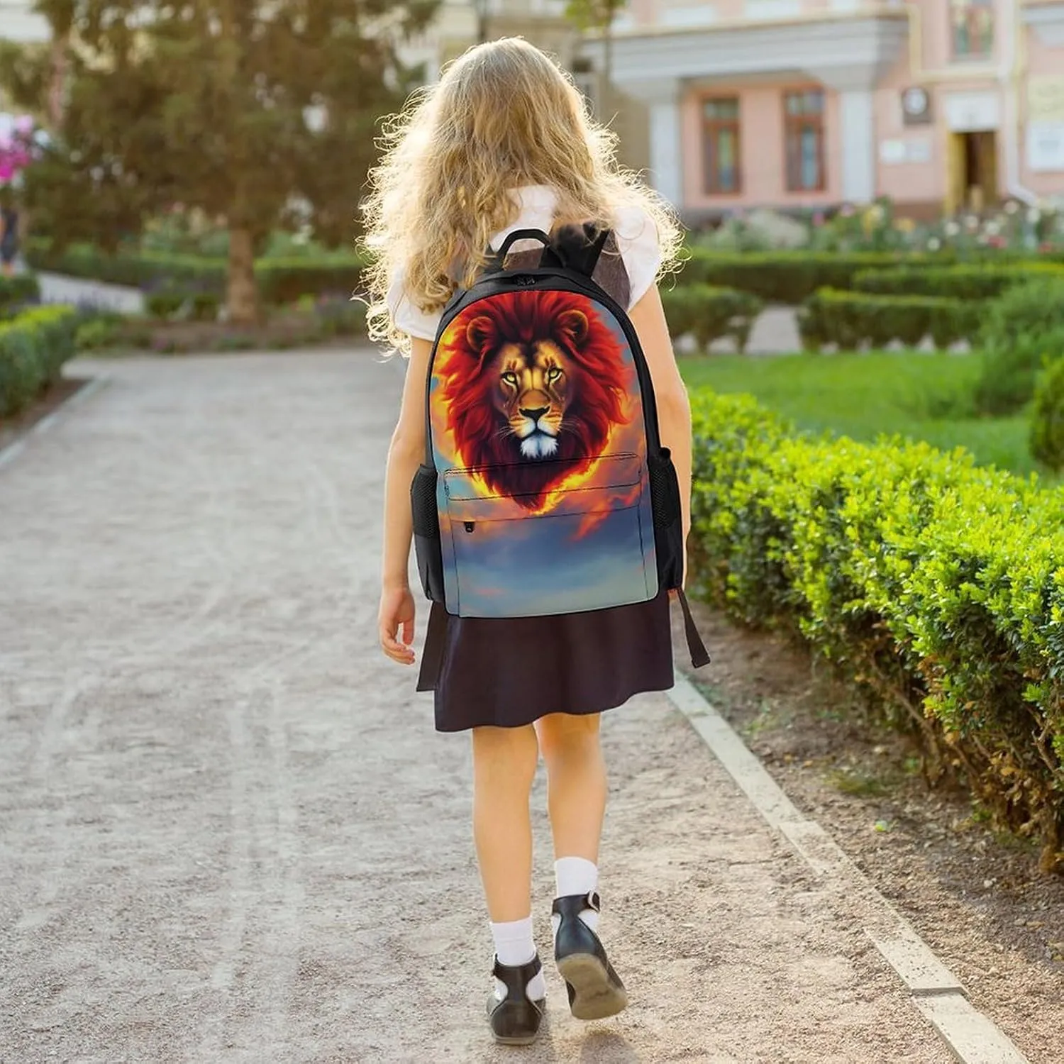 Lightweight Rucksacks for Climbing Outdoors Walking Cycling - Large Capacity Anti-Theft Multipurpose Carry On Bag, Cool Lion Space Universe Surreal Style Art Camping Outdoor Backpack