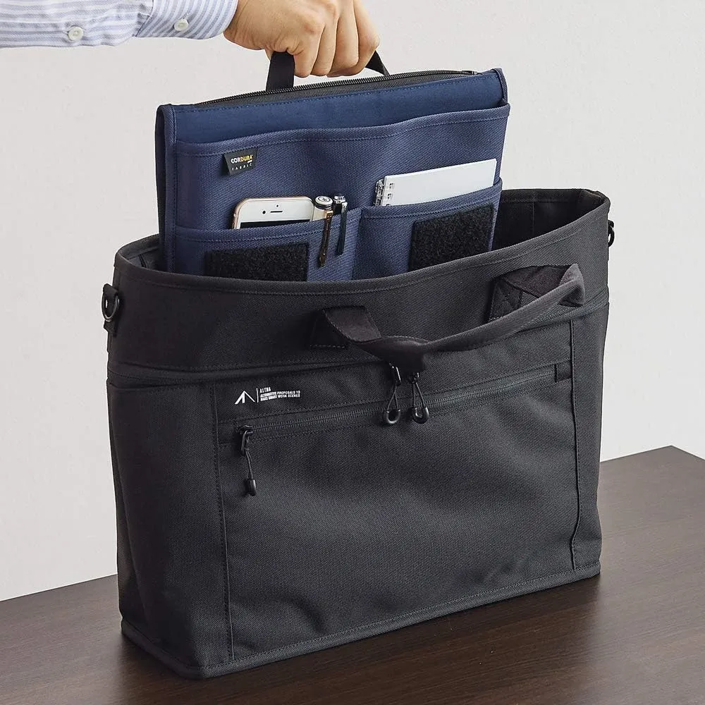 LIHIT LAB Laptop Sleeve with Pockets, 14.2 x 1 x 11.5, Navy Blue (A7768-11)