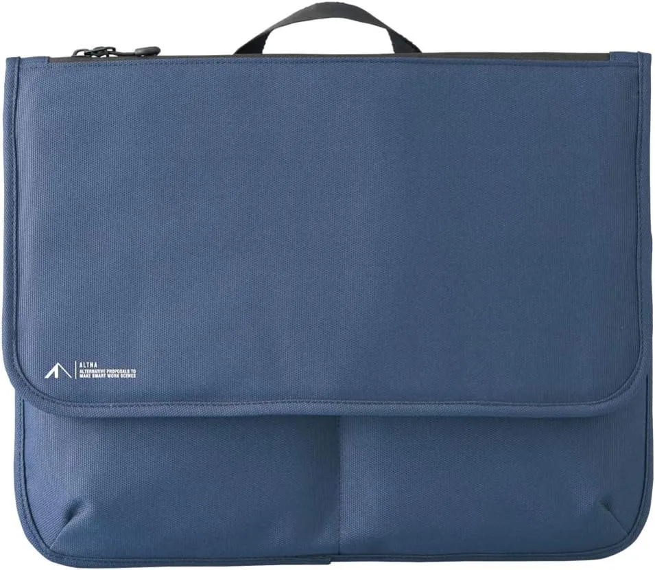 LIHIT LAB Laptop Sleeve with Pockets, 14.2 x 1 x 11.5, Navy Blue (A7768-11)