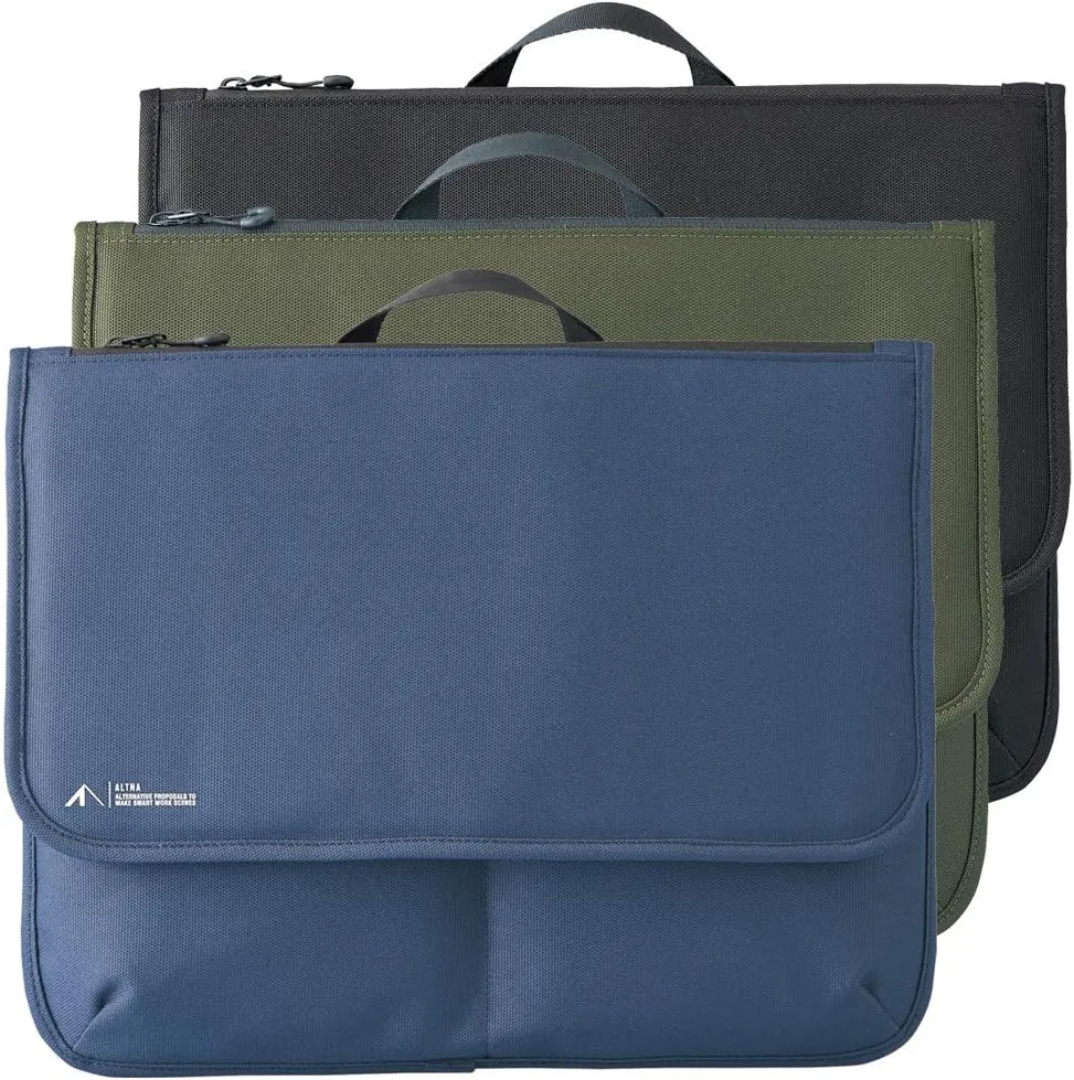 LIHIT LAB Laptop Sleeve with Pockets, 14.2 x 1 x 11.5, Navy Blue (A7768-11)