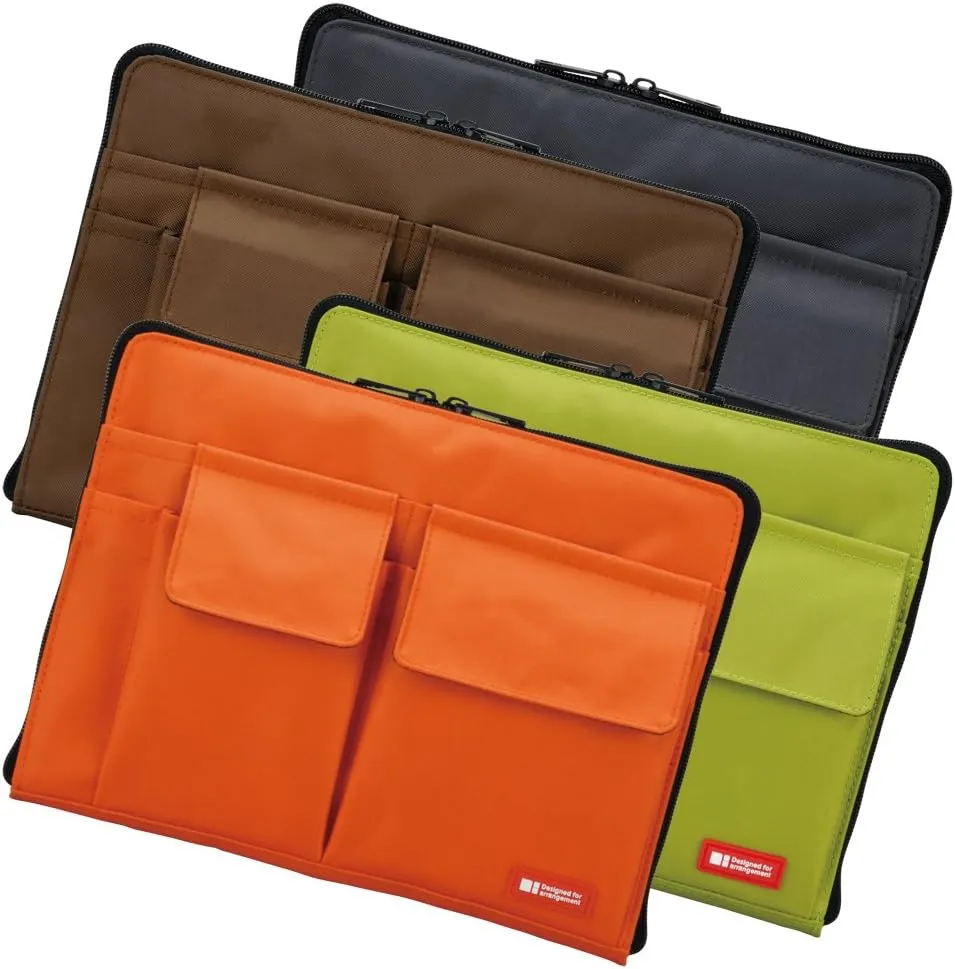 LIHIT LAB Laptop Sleeve With Storage Pockets (Bag-in-Bag), 7.1 x 9.8 Inches, Brown (A7553-9)