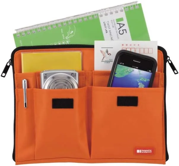 LIHIT LAB Laptop Sleeve With Storage Pockets (Bag-in-Bag), 7.1 x 9.8 Inches, Brown (A7553-9)