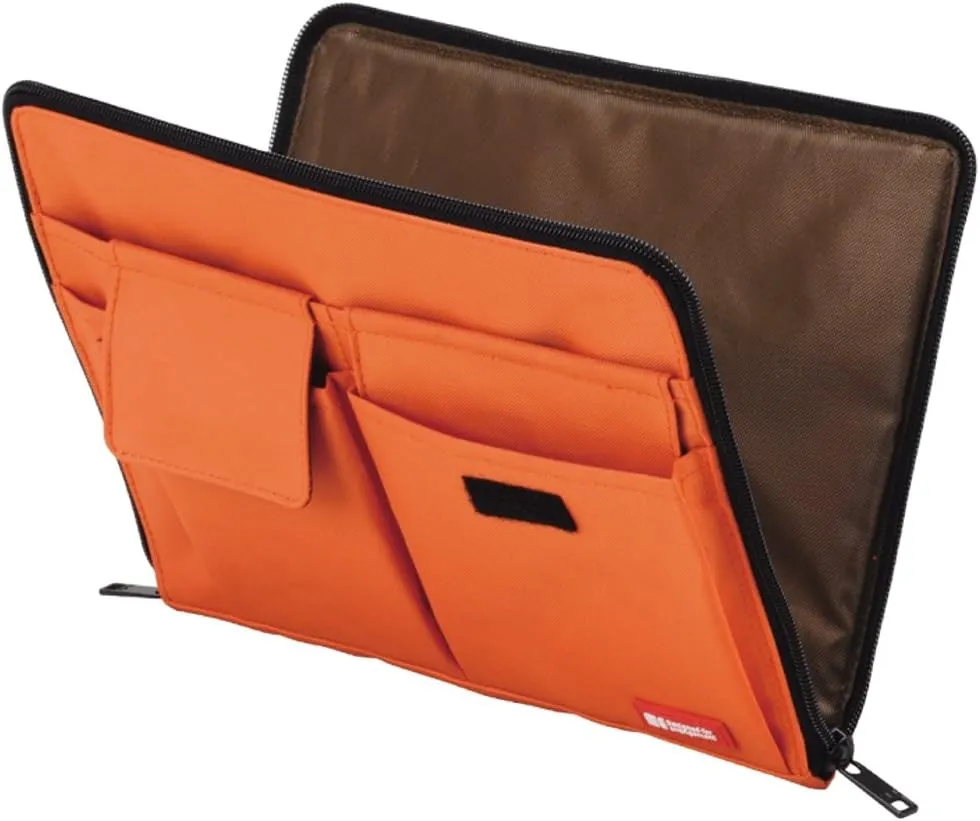 LIHIT LAB Laptop Sleeve With Storage Pockets (Bag-in-Bag), 7.1 x 9.8 Inches, Brown (A7553-9)