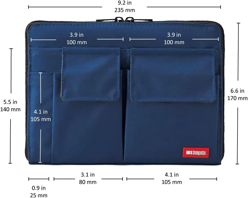 LIHIT LAB Laptop Sleeve With Storage Pockets (Bag-in-Bag), 7.1 x 9.8 Inches, Brown (A7553-9)