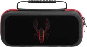Lobster Crawfish Portable Protective Shell Compatible with Switch Case Hard Travel Tote Bag with 20 Game Cartridges