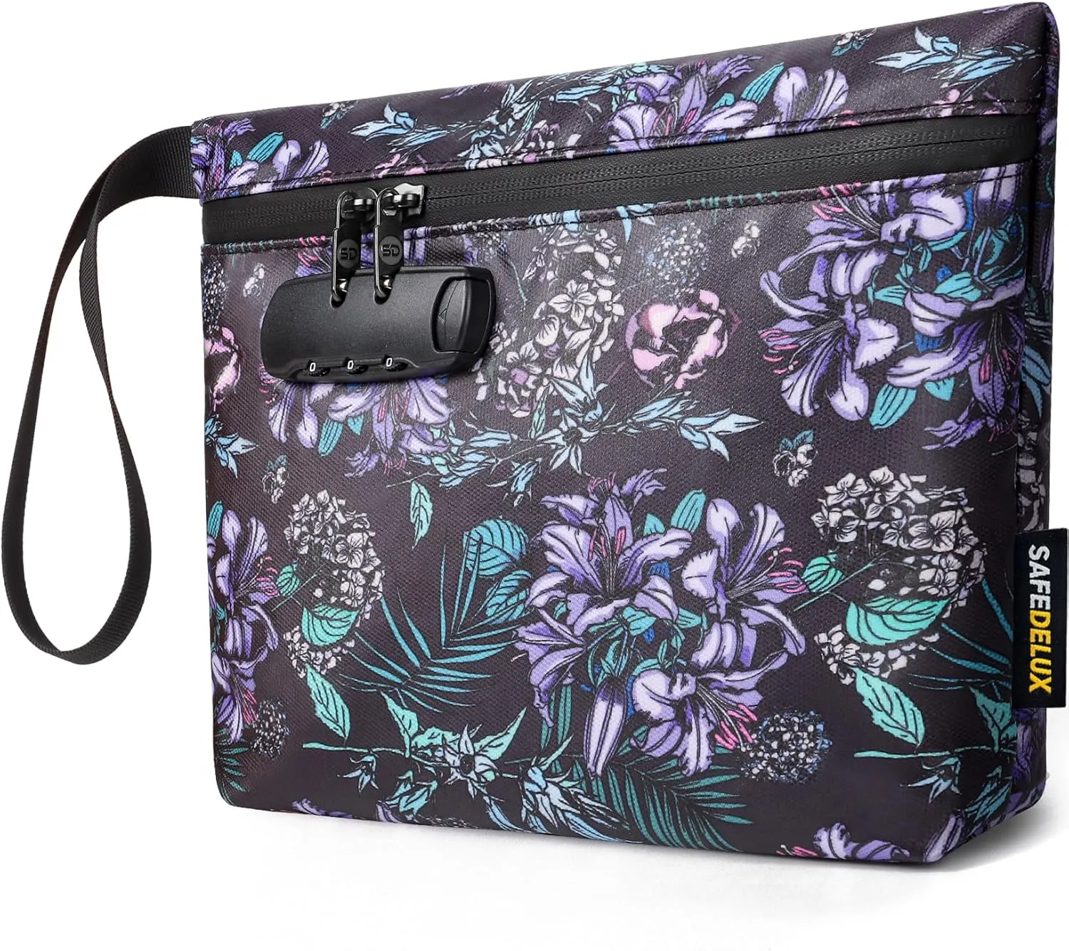 Lock Travel Pouch with Combination Lock & Activated Carbon—Waterproof Zipper, Carbon Lined for Home Storage & Gifts