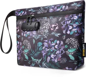 Lock Travel Pouch with Combination Lock & Activated Carbon—Waterproof Zipper, Carbon Lined for Home Storage & Gifts