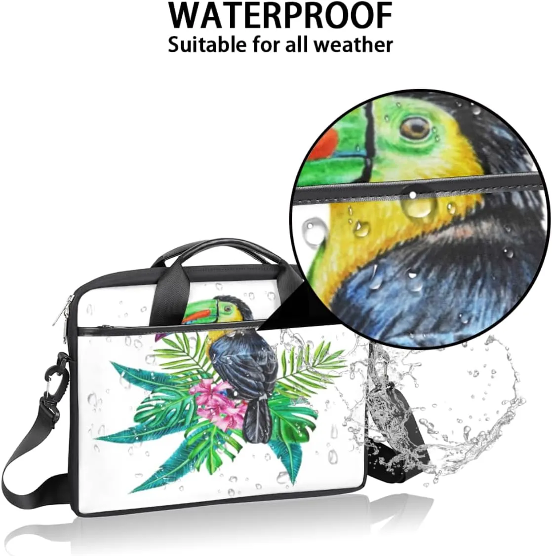 Love Penguin Laptop Bag for Men Women 13-15 Inch Case Bags Sleeve Shoulder with Anti Slip Removable The Pad Straps
