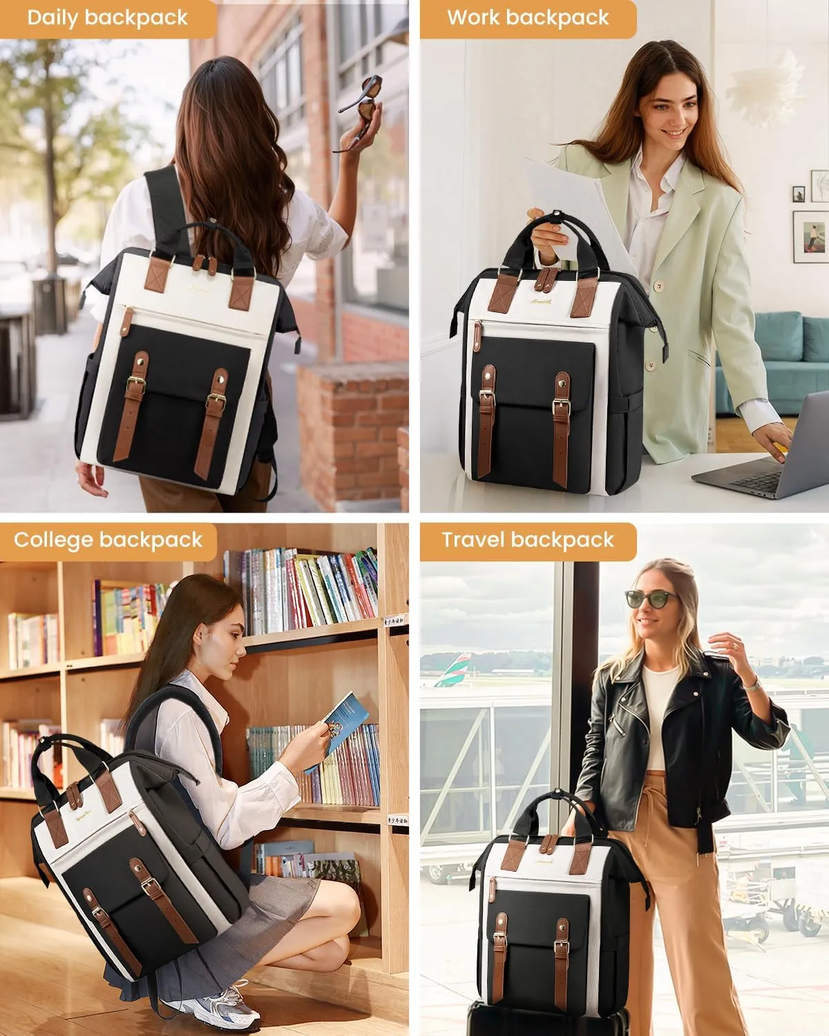 LOVEVOOK Extra Large Travel Laptop Backpack for Women, 18 Inch Work Backpack Purse, Teacher Business Computer Bag Weekender Backpack with Luggage Strap, Doctor Nurse Bags College Bookbag