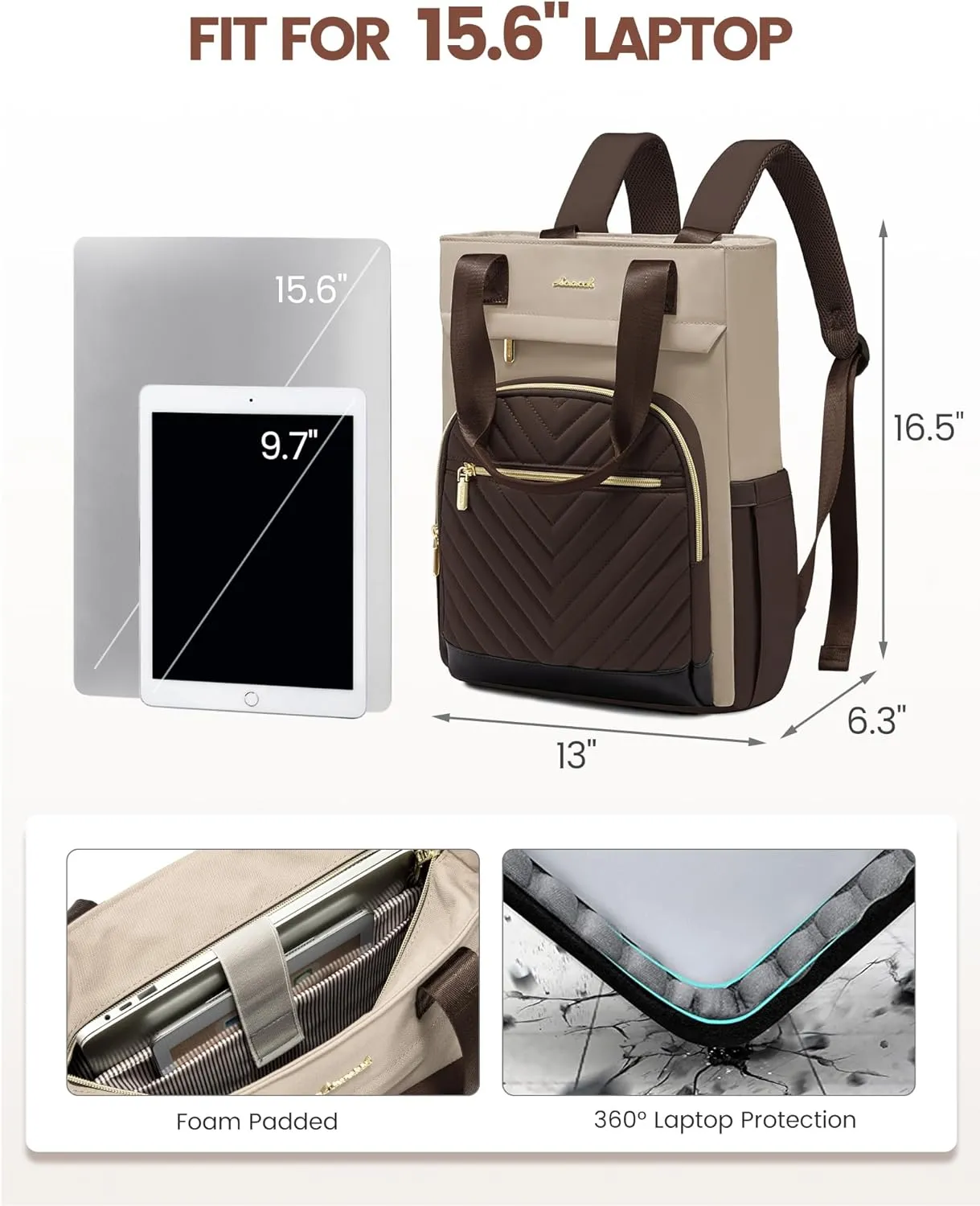 LOVEVOOK Laptop Backpack for Women, 15.6 Inch Work Laptop Bag Teacher Nurse Backpack, Wide Open Travel Tote Backpack Purse Business Computer Daypack