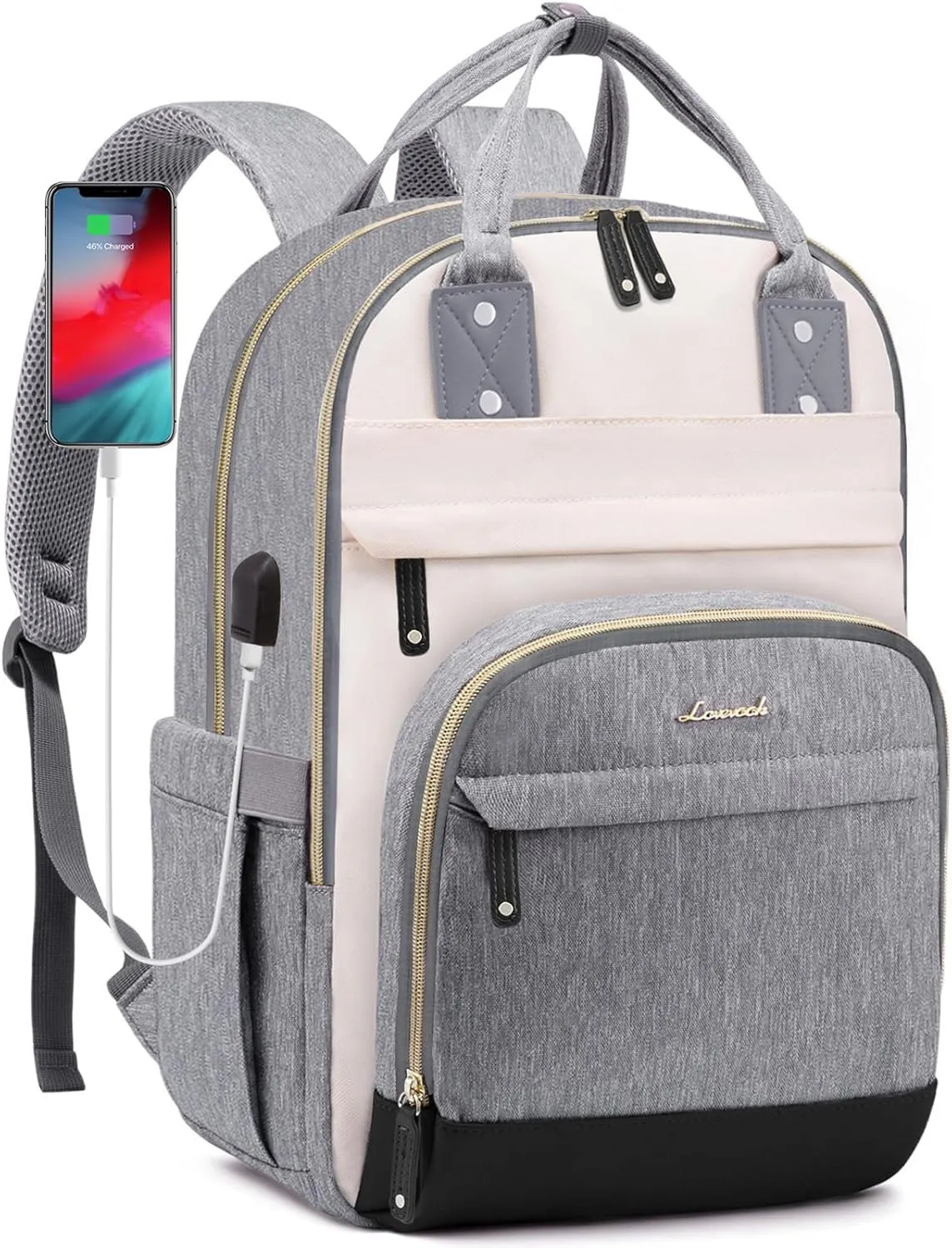 LOVEVOOK Laptop Backpack Women,Large Capacity 17.3 inch Laptop Bag Travel Backpack for Women,Computer Work College Teacher Backpacks with USB Port,Waterproof Personal Item Backpack Casual Daypack
