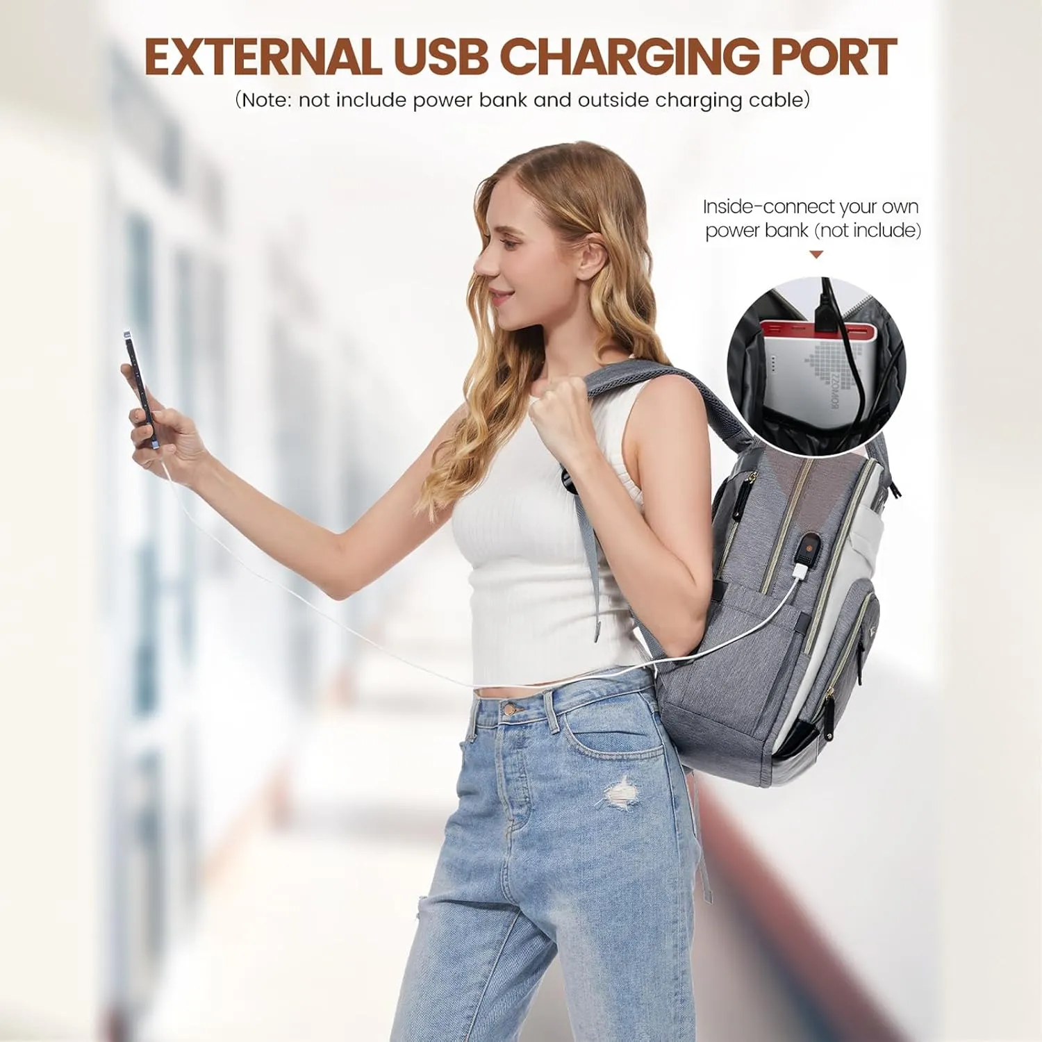 LOVEVOOK Laptop Backpack Women,Large Capacity 17.3 inch Laptop Bag Travel Backpack for Women,Computer Work College Teacher Backpacks with USB Port,Waterproof Personal Item Backpack Casual Daypack