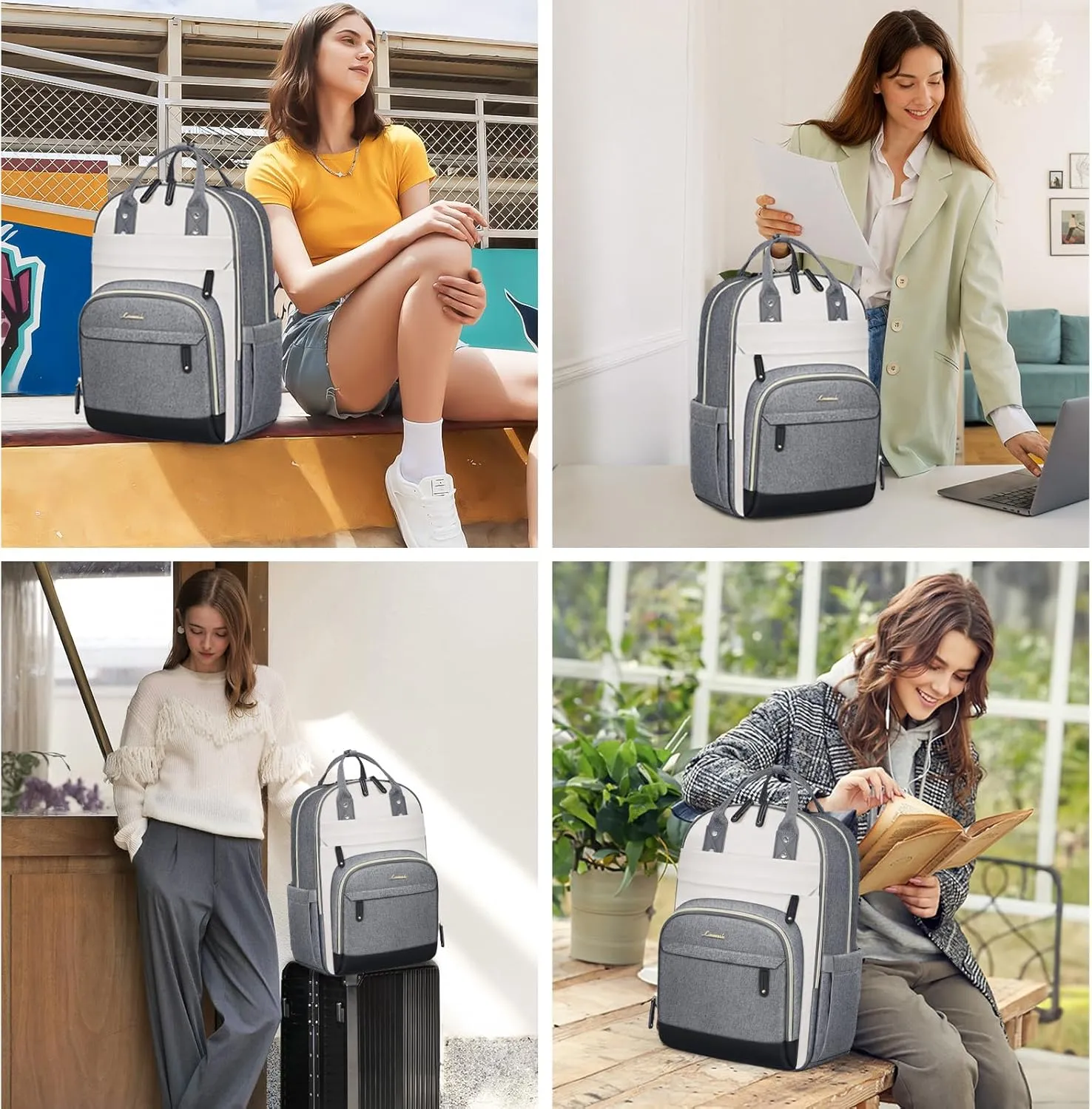 LOVEVOOK Laptop Backpack Women,Large Capacity 17.3 inch Laptop Bag Travel Backpack for Women,Computer Work College Teacher Backpacks with USB Port,Waterproof Personal Item Backpack Casual Daypack
